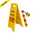 Photo 1 of 2 Pack Kid Playing Caution Sign – Children Safety Slow Road Yard Sign - Double Sided Sign Bundled with Reflective Tape
