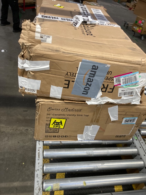 Photo 1 of ***(CABINET BASE ONLY- SELLING AS IS)*** PARTS ONLY***
Swiss Madison Château 36" Freestanding Bathroom Vanity in Brown Oak