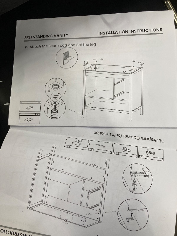 Photo 1 of ***(CABINET BASE ONLY- SELLING AS IS)*** PARTS ONLY***
Swiss Madison Château 36" Freestanding Bathroom Vanity in Brown Oak