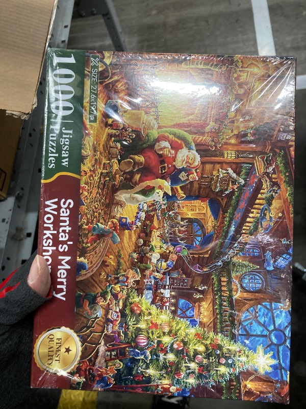Photo 1 of 1000 Piece Cardboard Jigsaw Puzzles, Beautiful Christmas Puzzle - Every Piece Unique, Softclick Technology for 27x20 Inch