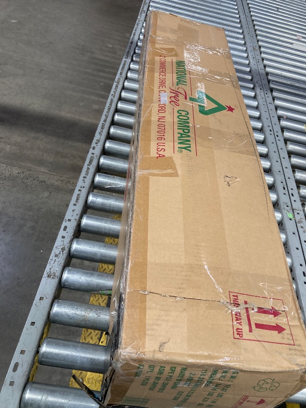 Photo 1 of ***DAMAGED - SELLING AS IS *** 
National Tree Company Artificial Christmas Tree | Includes Pre-strung Multi-Color LED Lights, PowerConnect and Stand | Kingswood Fir Slim - 7 Feet