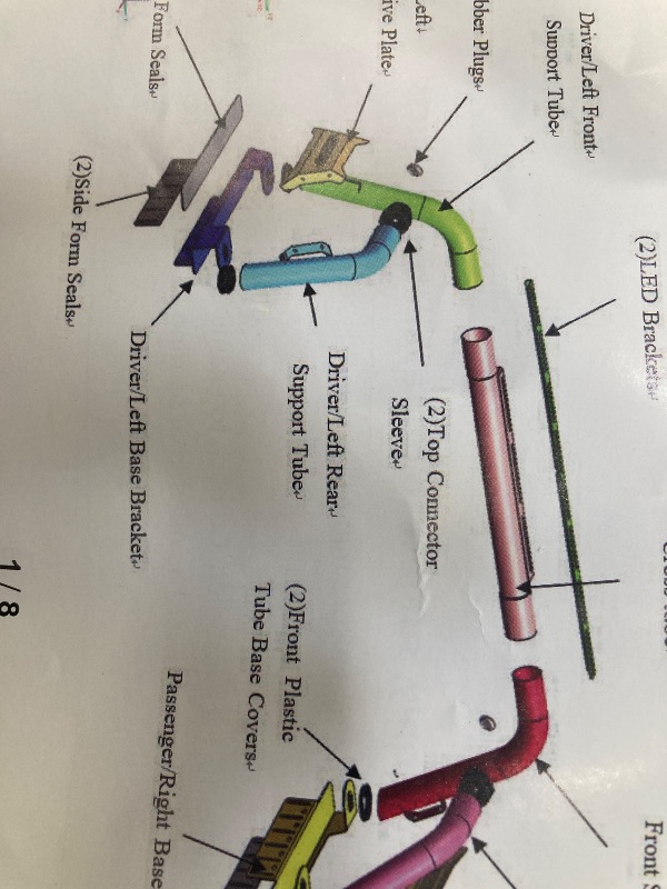 Photo 1 of **MISSING PARTS/MISSING BOTH TOP CONNECTOR SLEEVE AND BOTH RUBBER RINGS***KNAWIER Roll Bar for Mid Size Pickup Truck,Adjustable Sport Chase Rack Roll Cage Compatible with Gladiator,Frontier,Canyon,Ranger,Colorado,Tacoma,600Ibs Capacity,No Drilling.