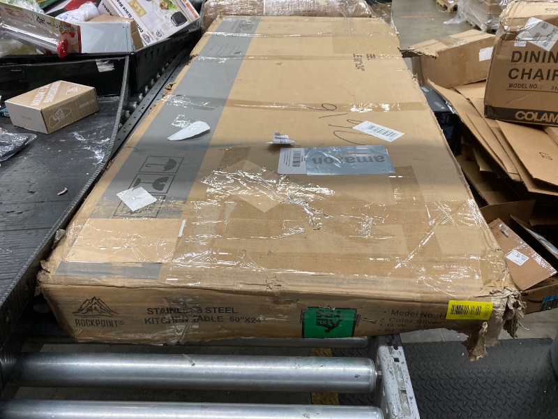 Photo 1 of ***(MISSING PARTS -SELLING AS IS) ***
ROCKPOINT Stainless Steel Table for Prep & Work 24x60 Inches, NSF Metal Commercial Kitchen Heavy Duty Table with Adjustable Under Shelf and Table Foot for Restaurant, Home and Hotel