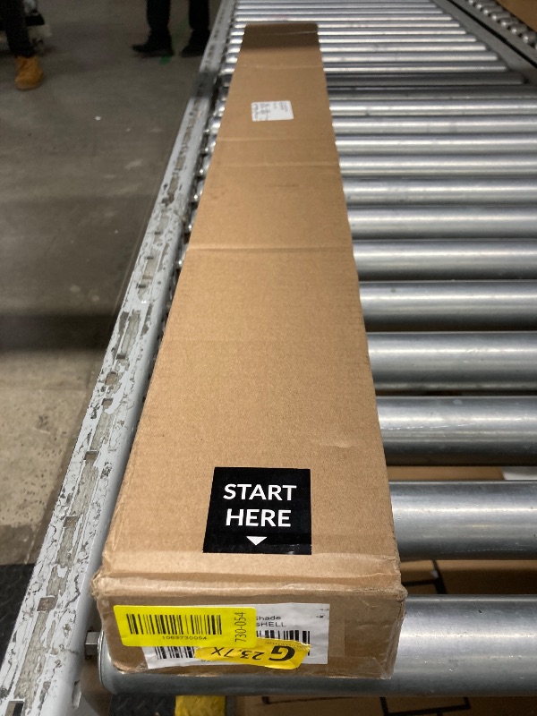 Photo 1 of CHICOLOGY Roman Shades for Windows, Roman Window Shades, Roman Shades, Blackout Window Treatments for Home, 39" W X 64" H, Del Mar Moon Shell (Blackout)