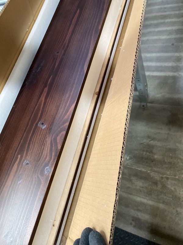 Photo 1 of ****MISSING HARDWARE/SOME UNKNOWN SPOTS ON TOP**Fun Memories Fireplace Mantel, 72" Rustic Wood Fireplace Shelves, Wall-Mounted Mantels for Over Fireplace, Handcrafted Wood Brack, Floating Mantel 72" x 8" x 3"- RUSTIC Brown