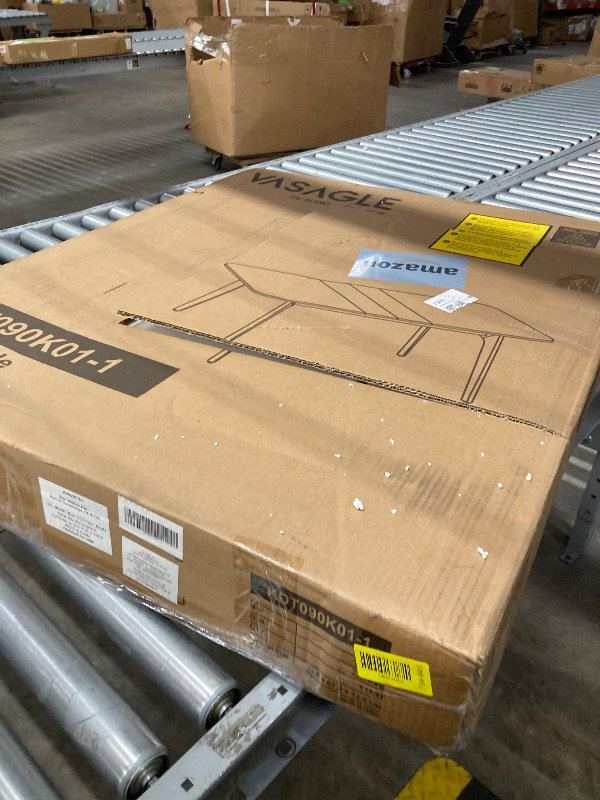 Photo 1 of ******** MISSING THE LEGS********** VASAGLE MAEZO Collection - Extendable Dining Table for 4/6/8, Kitchen Table with Tapered Legs, Curved Transitions, for Dining Room, Kitchen, Home Office, Honey Brown UKDT090K01V1