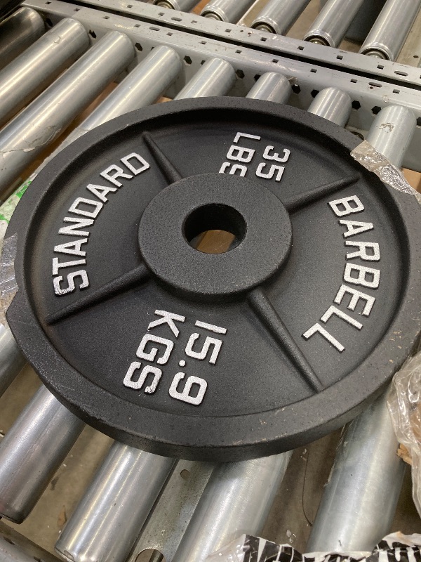 Photo 1 of ?45LB Single?2" Cast Iron Weight Plate | 45 LB Gym Plate with Silver Numbers | For Standard Barbell Bars & Home Fitness