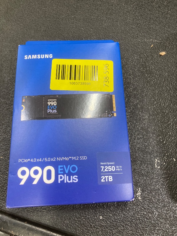 Photo 1 of ***FACTORY SEAL***
Samsung 990 EVO Plus SSD 2TB, PCIe Gen 4x4, Gen 5x2 M.2 2280, Speeds Up-to 7,250 MB/s, Upgrade Storage for PC/Laptops, HMB Technology and Intelligent Turbowrite 2.0, (MZ-V9S2T0B/AM)