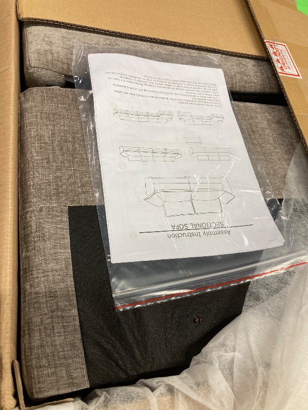 Photo 1 of ***BOX 3 0F 3***
Sectional Cloud Couch with 2 Ottomans, Oversized 4 Seat Sleeper Sofa with 2 Throw Pillows, Convertible Upholstered U Shaped Cozy Sofa Furniture Set for Living Room and Office, GREY