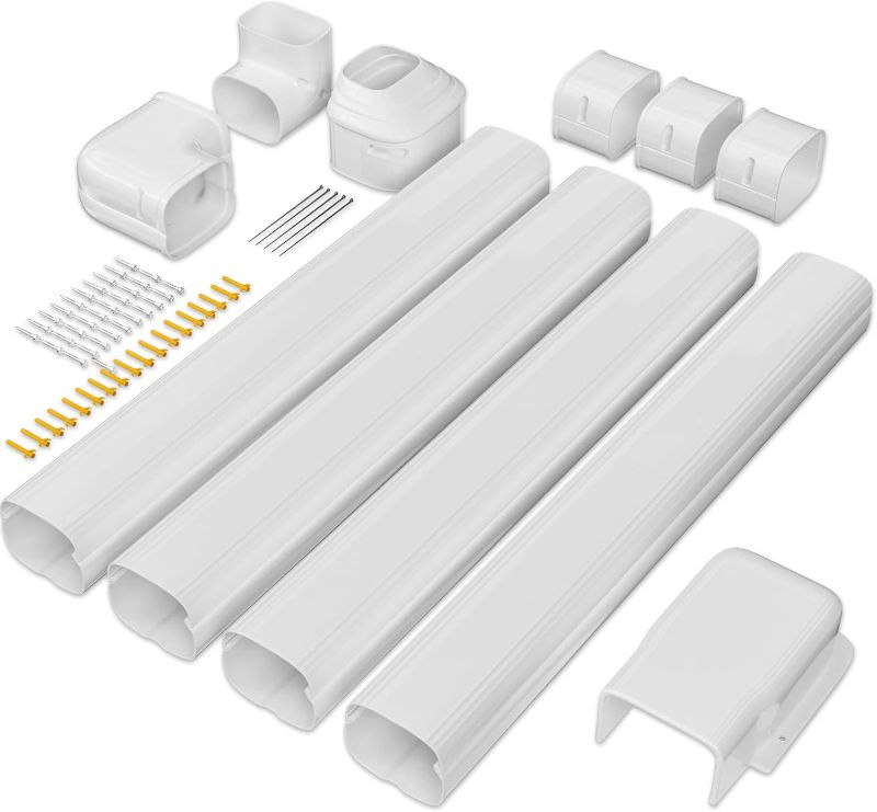 Photo 1 of 14 Ft Mini Split Line Set Cover, PVC & PP Line Cover Set Universal for Mini Split AC & Central AC