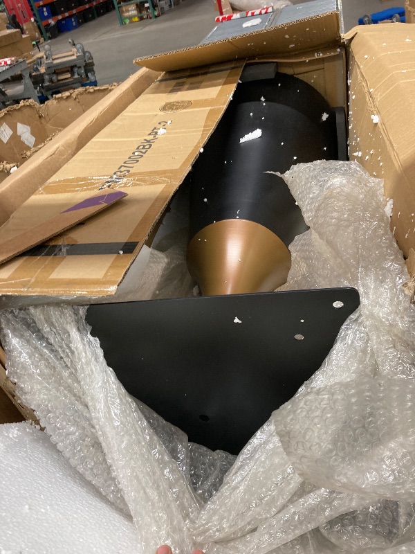 Photo 1 of **It's used, the top part is missing, and it's unknown if it works 100%. It's non-refundable.***Acme Jaramillo Artificial Marble & Metal Counter Height Table in White & Black