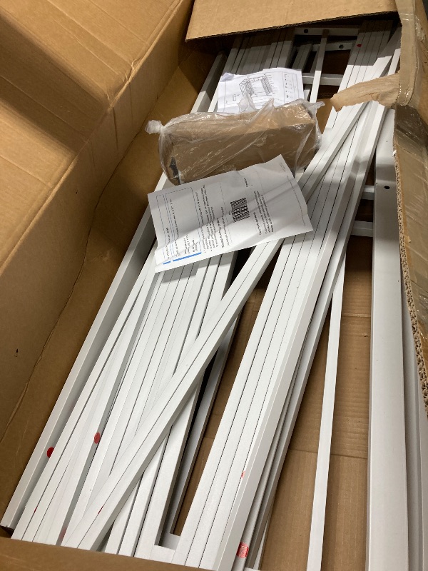 Photo 1 of ***It's used, it's missing a part, and it's not known if it works 100%.***Bonnlo Metal Bunk Bed Twin Over Twin with High Guard Rail and Non-Slip Flat Step, Twin Bunk Beds for Kids/Teens/Adults, Heavy Duty Bunk Beds Gray