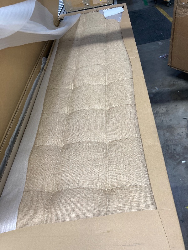Photo 1 of **It's used, it's missing a part, and it's not known if it works 100%.****Modway Lily Tufted Linen Fabric Upholstered King Headboard in Beige