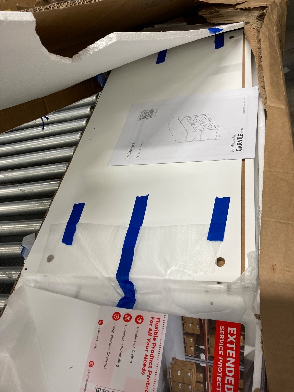 Photo 1 of ****It's used, it's missing a part, and it's not known if it works 100%.**** Corner TV Stand for TVs Up to 55 in with Power Outlet, Farmhouse Corner TV Cabinet with Storage Cabinets Shelves, Modern Entertainment Center, Wood TV Media Console for Living Ro