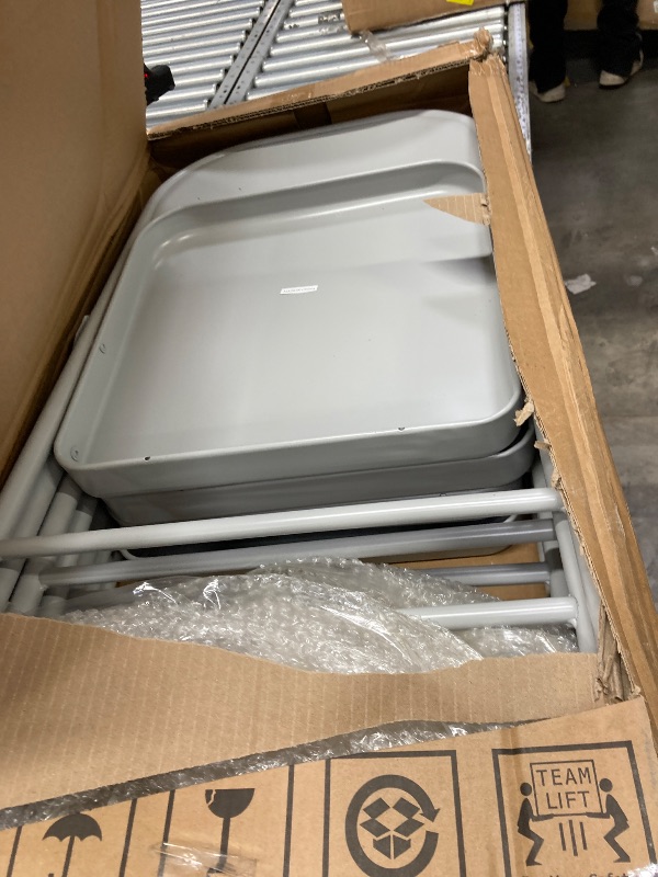 Photo 1 of All-Steel Folding Chairs Set oeavy Duty Metal Foldable Dining Chair with Backrest, Hold Up to 350 LBS, Grey Portable Fold Chair for Home, Office, Indoor & Outdoor Events