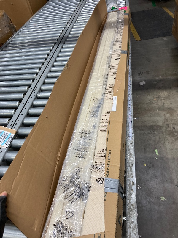 Photo 1 of **This is a used item, it's missing parts and it's not known if it works 100%******ZINUS Compack Fabric Covered Wood Slats, Bunkie Board, Box Spring Replacement, Natural, King