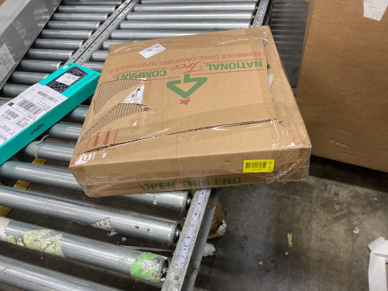 Photo 1 of ***used***National Tree Company 24 in Pre-Lit Crestwood Spruce Artificial Christmas Wreath, Christmas Decoration with Glitter, Pinecones, Red Berries, 50 Clear LED Lights, 160 Tips, Timer, Green