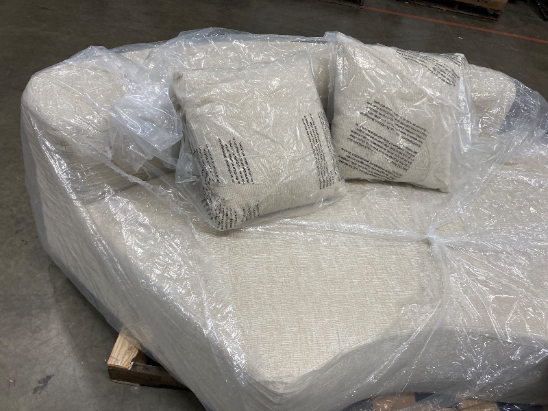 Photo 1 of ***(PARTS ONLY SELLING AS IS )*** Jennifer Taylor Home Mallory 134.5" Sofa-in-a-Box RAF Curved Sectional Sofa, Porcelain Light Beige Chenille
