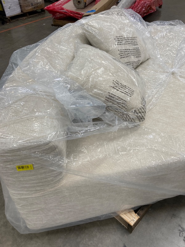 Photo 1 of ***(PARTS ONLY SELLING AS IS )*** Jennifer Taylor Home Mallory 134.5" Sofa-in-a-Box RAF Curved Sectional Sofa, Porcelain Light Beige Chenille