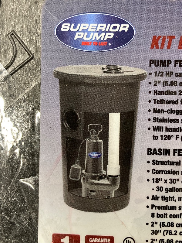 View 1 of ***(MISSING PARTS -SELLING AS IS)*** Superior Pump 93501 1/2-Horsepower Sewage Pump    
***(SOME SCUFFS/SCRATCHES, NOT IN BOX)