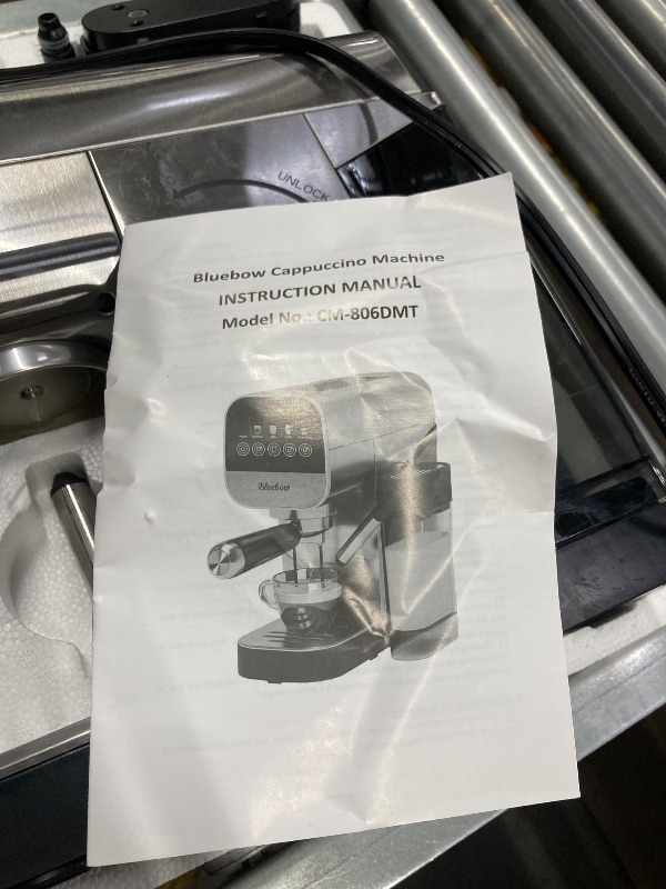 Photo 1 of ***MILK FROTHER IS MISSING***Bluebow Espresso Coffee Machine, 20 Bar Cappuccino & Latte Maker with Auto Milk Frother, Compact Design with Cup Warmer,Stainless Steel***MILK FROTHER IS MISSING***