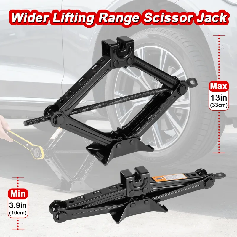 Photo 1 of 1.5 Ton (3306 lbs) Scissor Jack Kit - Quick Lift for Tire Changes, Compatible with Autos, SUVs, and MPVs