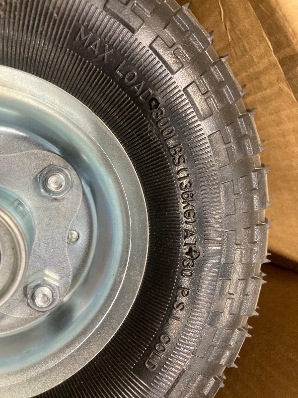 Photo 1 of (2 Pack) RRQ 10 Inch Pneumatic Wheel 4.10/3.50-4 Tire, 10" Pneumatic Wheels with 5/8" Bearings,2.2" Offset Hub for Garden Cart, Hand Truck, Lawn Cart, Mower