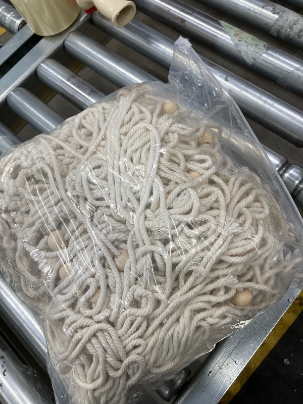 Photo 1 of ***ONE PANEL ONLY*** Boho Macrame SINGLE PANEL Curtain for Windows, Beaded Bohemian Curtain for Bedroom Living Room Decor, 84 Inches Long, Cream White