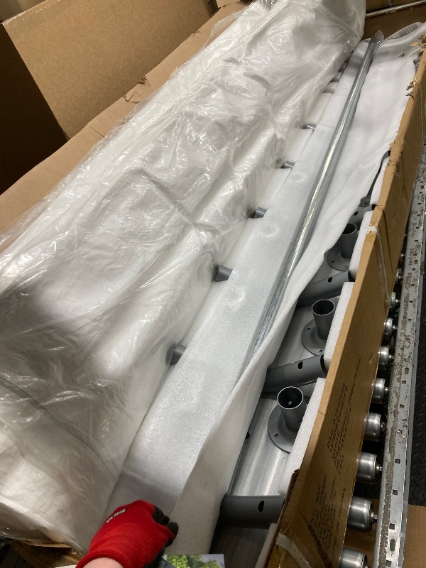 Photo 1 of *Missing part A* *Part B* DEXSO Carport 13'x20' Heavy Duty Portable Garage, 1.0 mm Steel Poles & 180 g PE Waterproof Canopy, with Front & Rear Doors, 2 Side Doors, and 4 Windows, for Pickup Truck, and Boat, White