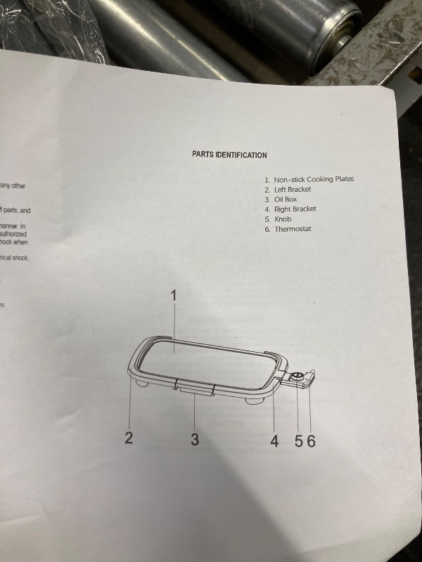 Photo 1 of *Leg broken* Casualife Electric Griddle with Removable Grease Guard, Adjustable Temp Control, Non-Stick Griddle, 12" x 18", Black