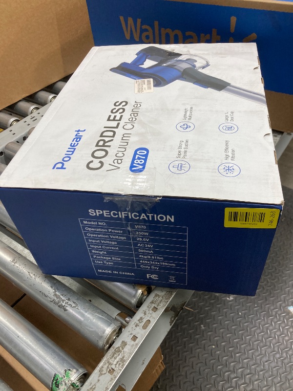 Photo 1 of *Dirty* Cordless Vacuum Cleaner, 8 in 1 Powerful Stick Handheld Vacuum, 45Kpa Vacuum Cleaner, 60min Runtime, Lightweight Brushless Stick Vacuum for Hard Floor Carpet Pet Hair by POWEART