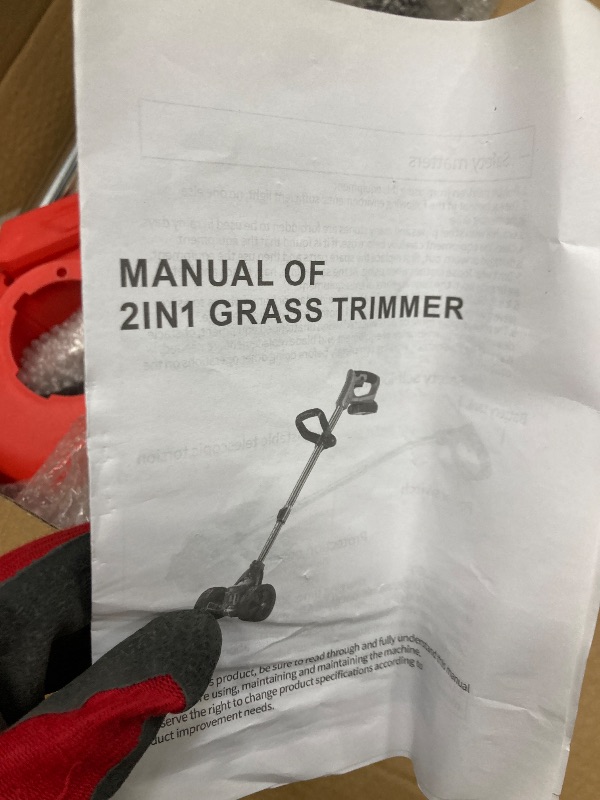 Photo 1 of *NO BATTERYS* KingFurt Foldable Brush Cutter Cordless Weed Wacker Electric Weed Eater with 2 Batteries for Lawn Garden Yard