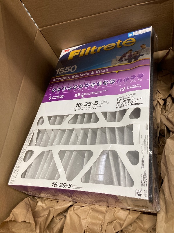 Photo 1 of *Bent* Filtrete NDP01-5IN-2 16x25 x 5 In. Ultra Allergen Reduction Deep Pleated Air Filter - Quantity 2
