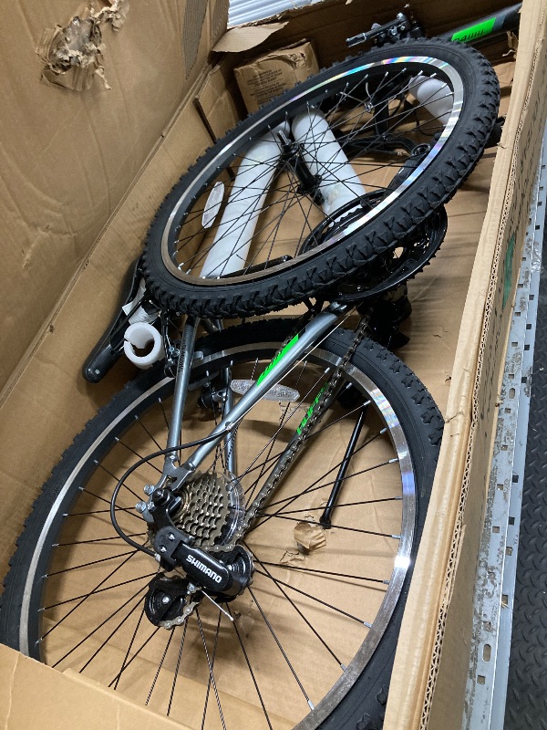 Photo 1 of *Scratched* Huffy Stone Mountain Mens 24 Inch Mountain Bike, Charcoal Gloss Frame, 21-Speed Shimano Twist Shifting, Front Suspension, Comfort Saddle | 20"/24"/26" Sizes, 6-21 Speeds, Dual Suspension Available