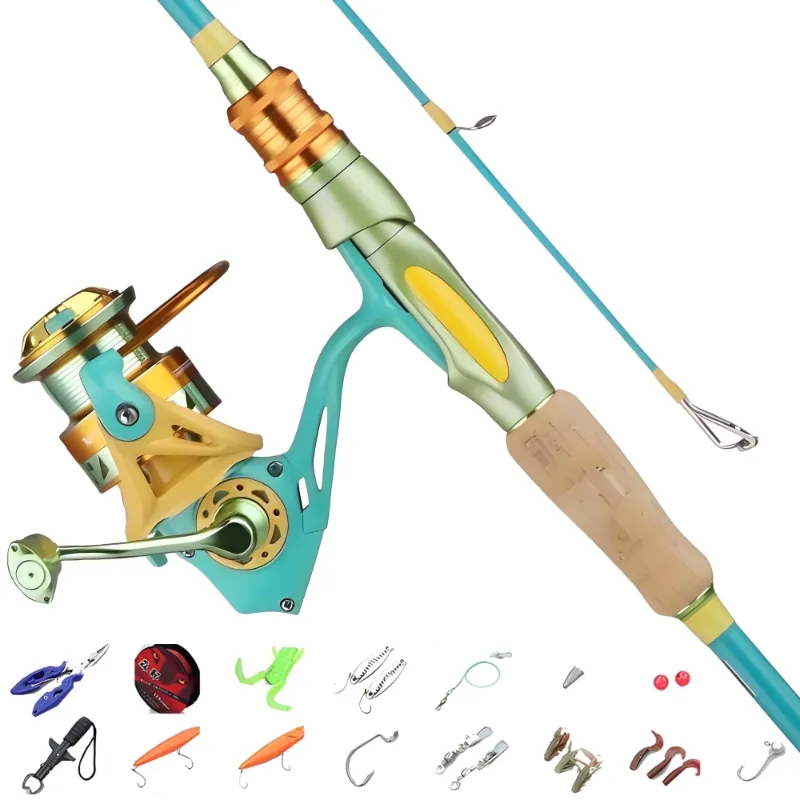 Photo 1 of *Pole broken* Bluefire Spinning Fishing Rod and Reel Combo, Fishing Pole Kit with Rubber Cork Handle,Stainless Steel Guides and Ceramic Rings