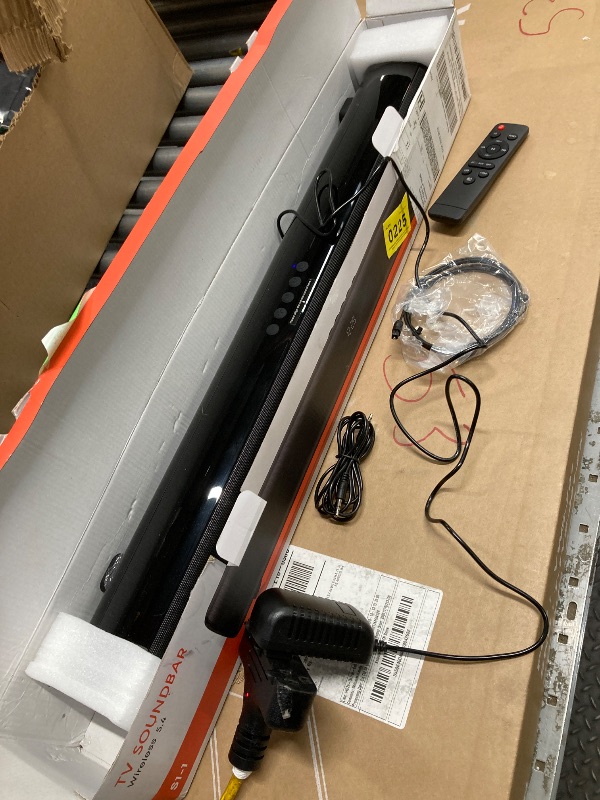 Photo 1 of Sound Bar for TV, 60W Soundbar TV Speakers, 2.1 ch Home Theater with Subwoofer Boost, 3 Equalizer Modes, Soundbar for TV/PC/Gaming/Projectors, Bluetooth, OPT, COX, USB & AUX Wall Mountable