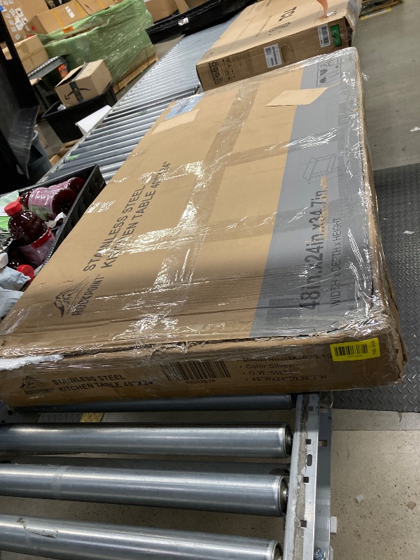 Photo 1 of *Scratched* ROCKPOINT Stainless Steel Table for Prep & Work 24x48 Inches, NSF Metal Commercial Kitchen Heavy Duty Table with Adjustable Under Shelf and Table Foot for Restaurant, Home and Hotel