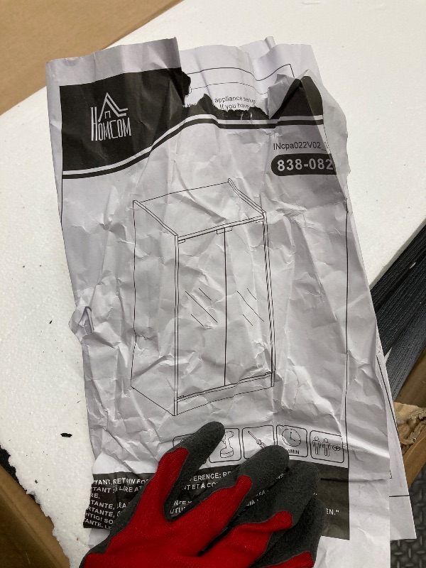 Photo 1 of *Chipped corners* HOMCOM Media Cabinet, 4-Tier Stereo Cabinet, Record Player Stand with Vinyl Record Storage, Adjustable Shelves, Tempered Glass Doors and Cable Management, Distressed Black