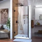 View 1 of ***BOX 1 OF 4 ONLY/ONLY THE DOOR GLASS/MISSING HARDWARE****DREAMLINE SHDR-2036-7210-4 UNIDORR 36-37 IN W X 72 H FRAMLESS HINGED SHOWER DOOR
