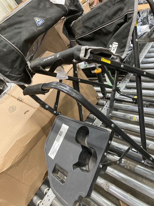 Photo 1 of *Dirty* GCI Outdoor Freestyle Rocker XL with Side Table Oversized Rocking Camp Chair, Black
