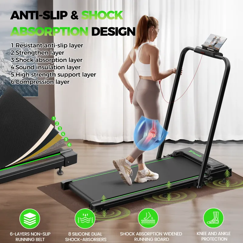 Photo 1 of *Dirty/Sticky?* Treadmill 2 in 1 for Home/Office,Patbrela 300 Lbs Walking Pad Treadmill with HandleBar,Under Desk Treadmill with Mat, Touch Control,LED Display & Remote Control

