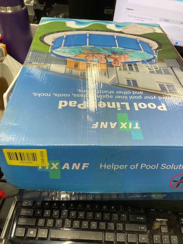 Photo 1 of *Dirty* TIXANF 12FT Pool Liner Pad,Seamless Above Ground Pool Liner, Pre-Cut Heavy Duty Round Pool Liner Pad,Durable Geotextile Material,Puncture Protection,Extend Liner Life(White)