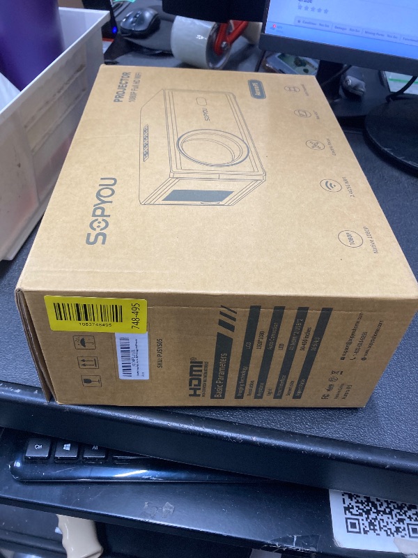 Photo 1 of [Electric Focus/Auto Keystone] Projector with WiFi and Bluetooth, Native 1080P 4K Support Outdoor Movie Projectors Max 450" Display, SOPYOU Home Theater Projector for iOS/Android/TV Stick