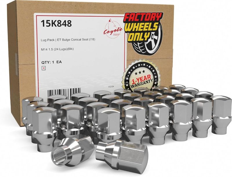 Photo 1 of **NOT COMPLETE SET**
MIXED SIZES AND SIMILAR TO 32pcs 14x1.5 OEM Lug Nuts for Chevy Silverado GMC Sierra 2500 3500,14mmx1.5 Black One-Piece Wheel LugNuts 1.75" H 7/8" Hex Replacement 2012+ Ram 2500 3500, 8 Lug Stock Wheel GM Part No 611-236 9596070