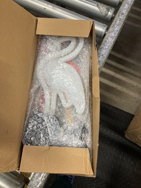 Photo 1 of **ONE OF THE SOLAR PANELS IS BROKEN**??
Solar Flamingo Pink Neon Light - 2Pack 42 inch Metal Garden Stake Lights, Christmas Flamingo Gifts for Women Path Lighting for Yard Lawn Patio Walkway Decor