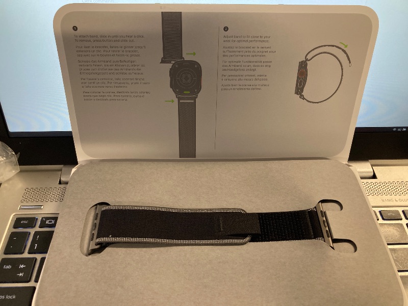 Photo 3 of Apple Watch Ultra 3 [GPS + Cellular 49mm] Running & Multisport Smartwatch w/Rugged Titanium Case w/Black/Charcoal Trail Loop - M/L. Satellite Communications, Advanced Health & Fitness Tracking