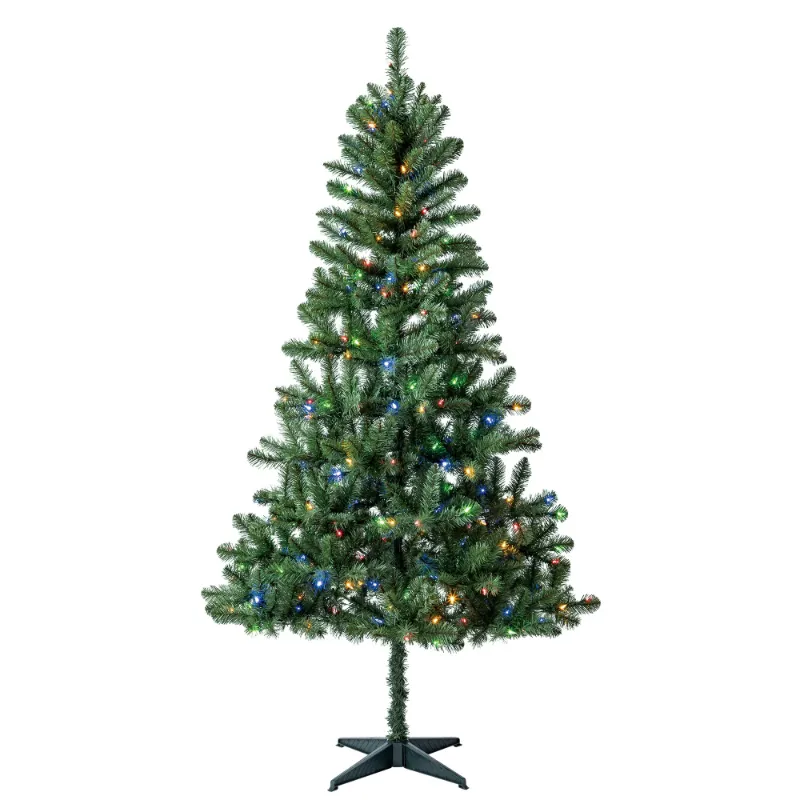 Photo 1 of ****reference image&***' Pre-Lit Madison Pine Green Artificial Christmas Tree with Color-Changing LED Lights, by Holiday Time