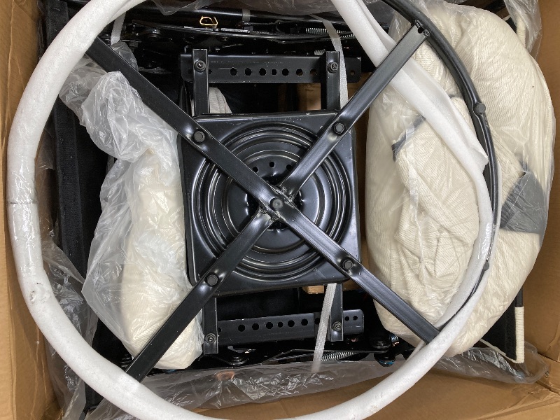 Photo 1 of ***color beish***OUINCH Manual 360° Swivel Rocker Recliner Chair with USB Ports, Faux Leather, Dark 