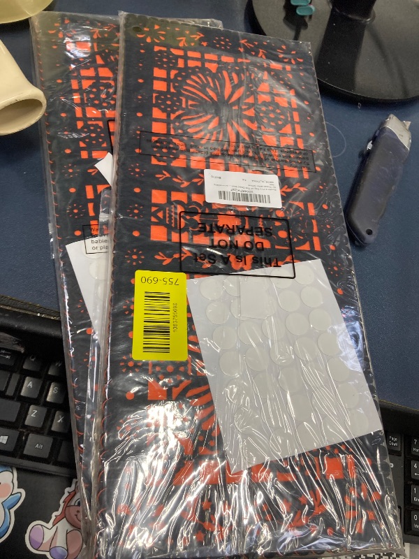 Photo 1 of ***2 PACK****Epakh 6 Pcs Felt Picado Panels, Mexican Dia De Los Muertos Ofrenda Wall Decoration, Monarch Butterfly Sugar Skull Mexican Dia De Los Muertos Altar Backdrop Decorations for Diwali Altar Grave