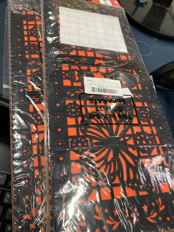 Photo 1 of *** 2 PACK***Epakh 6 Pcs Felt Picado Panels, Mexican Dia De Los Muertos Ofrenda Wall Decoration, Monarch Butterfly Sugar Skull Mexican Dia De Los Muertos Altar Backdrop Decorations for Diwali Altar Grave